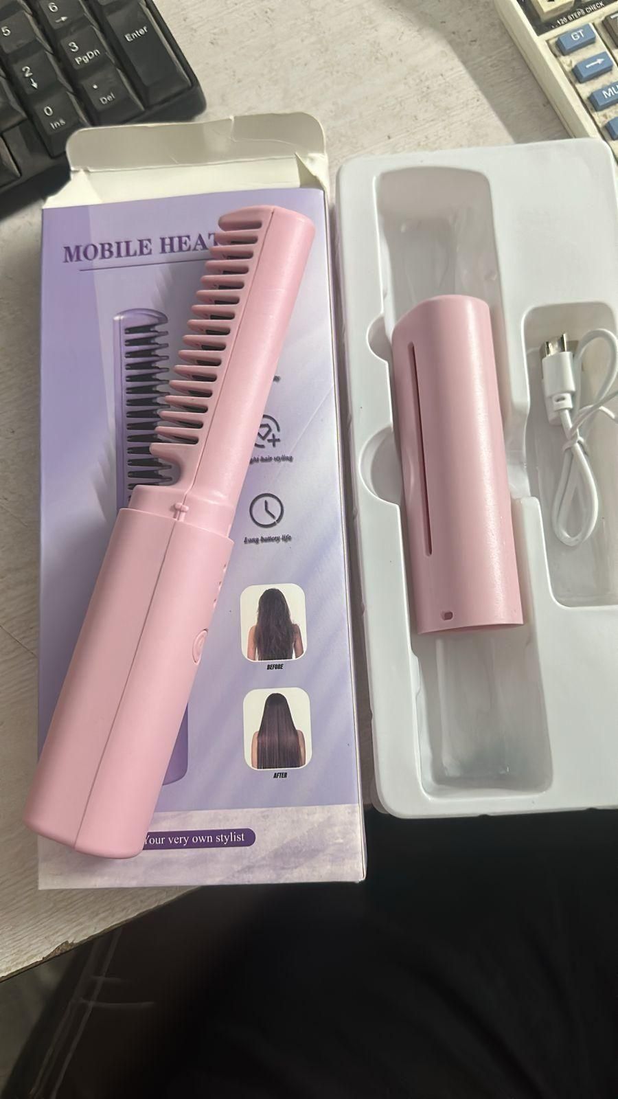 Meneflix Portable Mini Hair Straightener Hot Comb